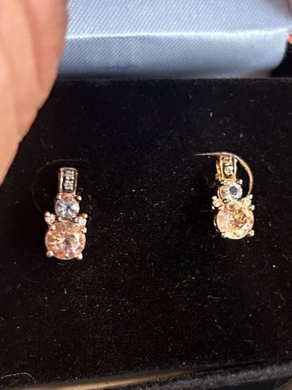 Le Vian 14K Rose Gold Natural Diamond Morganite & Aquamarine Stud Earrings NEW